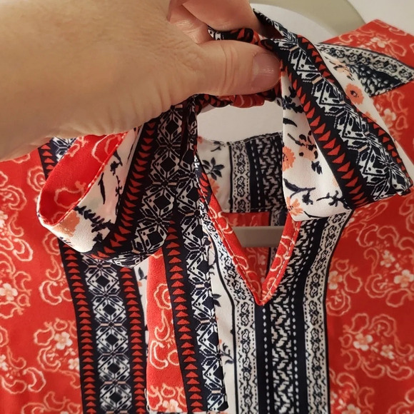 Cato Est. 1946 Sleeveless Blouse Handkerchief Hem sz Large Vintage Quilt Pattern - Picture 6 of 15